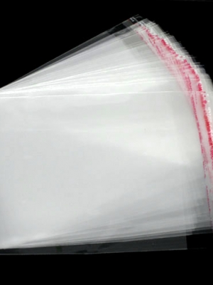 ถุงพลาสติกใส OPP(ถุงแก้ว) ฝากาว ขนาด 9x12 ซม. (ส่วนใช้งาน 9x10 ซม.) หนา 0.035 มม.