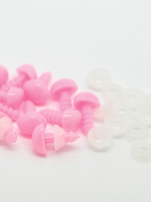 จมูกก้านเสียบสีชมพู 14x8mm บรรจุ 10 คู่