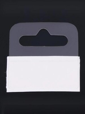 Hang Tabs หูแขวนสินค้า ป้ายแขวนสินค้าพลาสติกมีแถบกาวแบบสล็อต ขนาด 42x45x0.3mm จำนวน 100 ชิ้น
