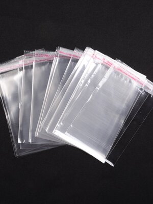 200 ใบ ถุงพลาสติกใส OPP(ถุงแก้ว) ฝากาว ขนาด 12x19.5 ซม. (ส่วนใช้งาน 12x17.5 ซม.) หนา 0.035 มม