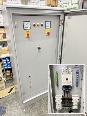 ตู้ MDB เมนเบรกเกอร์ 3P 800A ตู้ฝาสองชั้น ฝาทึบ มีหลังคา สั่งทำ ขนาด 800x1600x300mm. (อุปกรณ์ MAIN DISTRIBUTION BOARD (TEMCO) (KJL), LED Pilot Lamp (PNC), PANEL METER (T&B), SELECTOR SWITCHES (QUBIX), MOLD CASE CIRCUIT BREAKER (MITSUBISHI), C.T. (T&B)