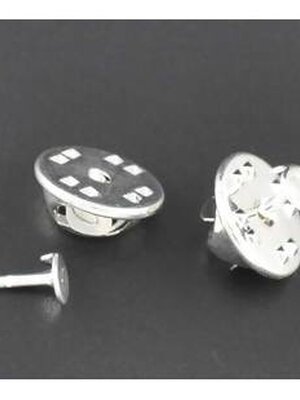 เข็มกลัดติดเนคไท/ปกเสื้อ วัสดุทองแดง สีเงิน ขนาด 11.5x6mm 8x1.2mm