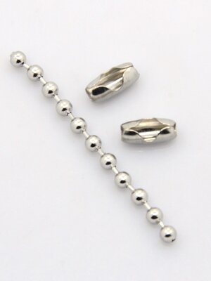 โซ่ไข่ปลาสแตนเลส 304 สีเงิน เม็ดขนาด 4 มม. ยาว 10 เมตร