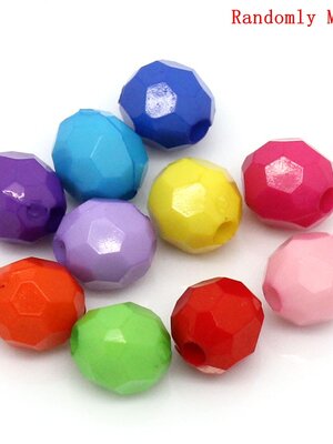 ลูกปัดอะครีลิคหน้าตัดเม็ดรีหน้าตัดขนาด 6x5.5มม.. คละสี 1000 เม็ด