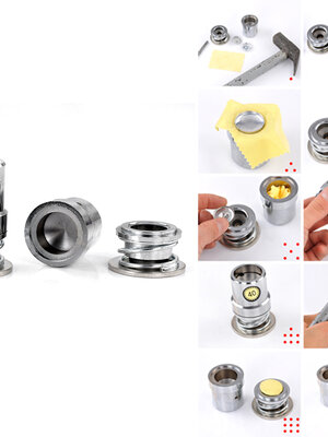 เครื่องมือปั๊มกระดุมผ้า+โลหะ ขนาด 4.1x4cm 4.7x2.7cm 1 เซต