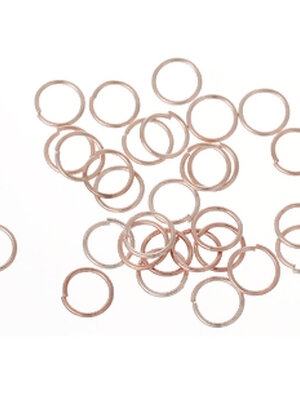 ห่วงวงแหวน Jump Ring เนี้อทองเหลืองสีชมพูอมทอง rose gold ขนาด 8mm แพ็ค 300 อัน