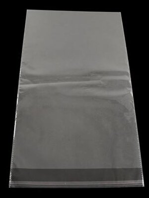 ถุงพลาสติกใส OPP(ถุงแก้ว) ฝากาว ขนาด 28x47 ซม. (ส่วนใช้งาน 27x43 ซม.) หนา 0.035 มม