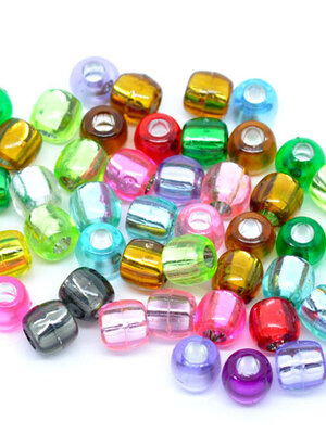 ลูกปัด Foil Pony 7*7mm 300 เม็ดคละสี