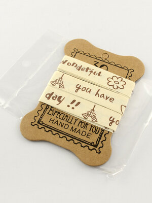 ริบบิ้นผ้าคอตตอนพิมพ์ลายหน้าเดียว กว้าง 15 มม.(5/8 นิ้ว) 1 แผง ยาว 2 หลา