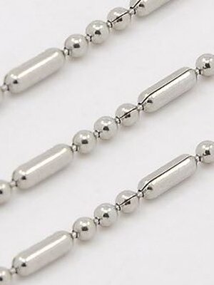 โซ่ไข่ปลา สแตนเลส 304 เม็ดกลมขนาด 1.5 มม. สลับเม็ดยาว ม้วน 50 เมตร พรีออเดอร์