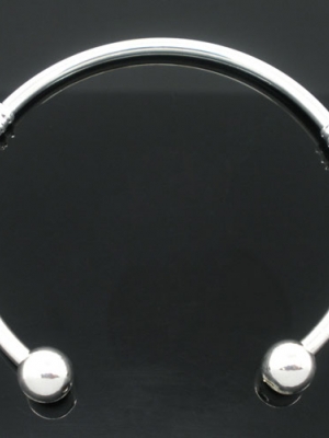 กำไลข้อมือสำหรับลูกปัดยุโรป สีเงิน หัวกลมถอดได้ ยาว 18 ซม 1 วง