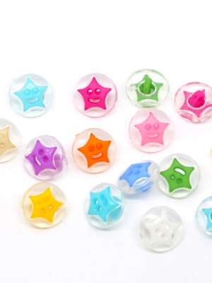 กระดุมอะครีลิค star kid 14มม. 50 เม็ด คละสี