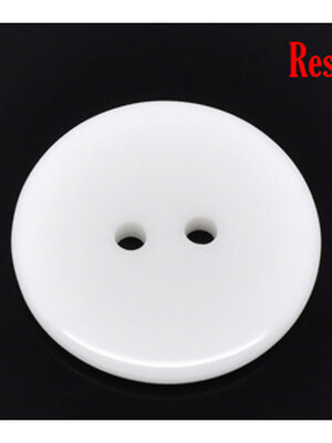 กระดุมเรซิ่นเนื้อเงาเม็ดกลมแบน 2 รู ขนาด 23 มม. สีขาว 1000 เม็ด พรีออเดอร์ ส่งสินค้า 7-10 วันหลังชำระเงิน