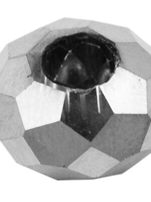 ลูกปัดคริสตัลทำมือสีเงินรูใหญ่ ไม่มีแกน ขนาด 14x8mm รู 5mm แพ็ค 10 เม็ด