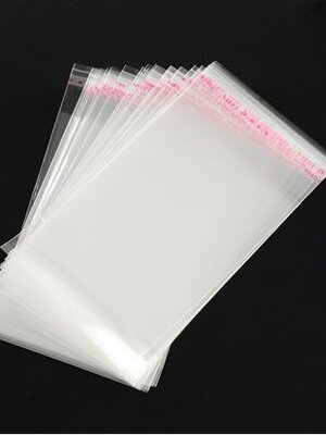 ถุงพลาสติกใส OPP(ถุงแก้ว) ฝากาว ขนาด 8x14 ซม. (ส่วนใช้งาน 8x10.5 ซม.) หนา 0.035 มม.