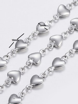 โซ่สแตนเลส 304 หัวใจเชื่อมต่อ ขนาด 10x5x2 มม. 1 เส้นยาว 1 เมตร