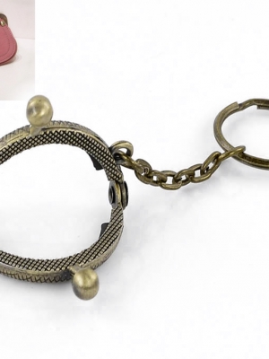 ปากกระเป๋าปิ๊กแป๊กทองแดงเนื้อหนาพร้อมพวงกุญแจ ขนาด 4.2x3.5cm(Can Open Size:6.3x4.2cm) แพ็ค 2 อัน