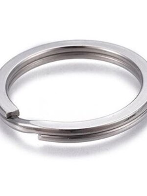 10 ชิ้น ห่วงกุญแจสแตนเลส 304 ลวดแบน