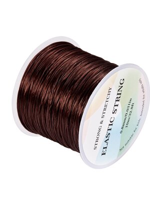 Flat Elastic Crystal String, Elastic Beading Thread, for Stretch Bracelet Making, Brown, 0.8mm; about 60m/roll