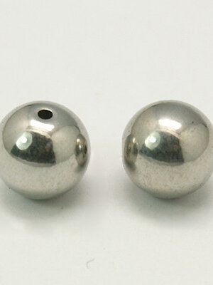 ลูกปัดสแตนเลส304 เม็ดกลม ขนาด 8 มม. รู 1.5 มม. แพ็ค 10 เม็ด