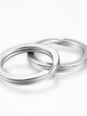 แพ็ค 10 ชิ้น ห่วงกุญแจสแตนเลส SS304 เส้นแบน มีหลายขนาด