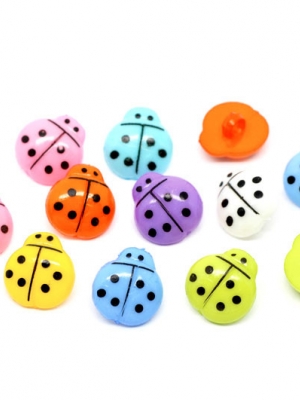 กระดุมอะครีลิครูปเต่าทอง 16x15mm. 50 เม็ด คละสี