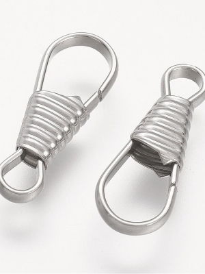 ห่วงกุญแจ ก้ามปู สแตนเลส 304 ขนาด 25x9x4mm รู 4mm, 7x10mm จำนวน 10 ชิ้น