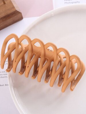 Acrylic Hair Clips Khaki Geometric Frosted 10.5cm, 1 Piece