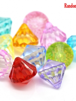 ตัวห้อยอะครีลิคคริสตัลขนาด 17mmx16mm แพ็ค 20 ชิ้น คละสี