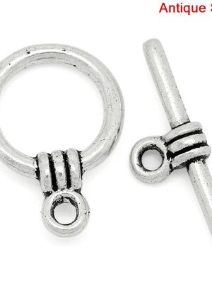 สลัก/ตะขอสำหรับเชื่อมต่อสร้อย สีเงินantique ขนาด 11mmx15mm จำนวน 20 เซต
