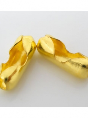 ข้อต่อ/ตัวล็อค โซ่ไข่ปลา วัสดุอัลลอยด์ ขนาด 9x3 มม. (สำหรับเม็ดโซ่ไข่ปลาขนาด 2-2.5 มม.) จำนวน 100 ชิ้น