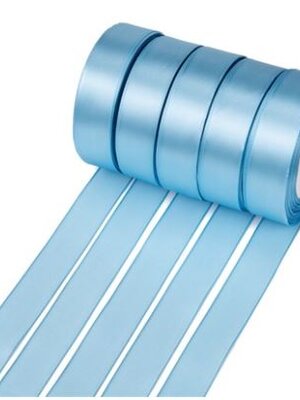 ริบบิ้นผ้าซาติน หน้ากว่าง 25 มม. (1นิ้ว) โทนฟ้า