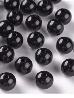 ลูกปัดอะครีลิค เม็ดกลม สีดำ ทึบ ขนาด 5 มิล และ 8 มิล แพ็คประมาณ 500 เม็ด