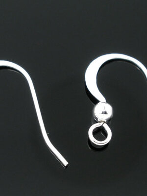 ตะขอต่างหูแบบคล้องเนื้อวัสดุทองแดง สีเงิน ไม่เป็นสนิม ขนาด 17x18mm แพ็ค 100 คู่