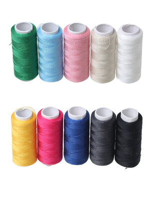 ด้ายเย็บ/ด้ายปัก 40s/2 Terylene 1 หลอดยาว 200 หลา คละสี 10 หลอด