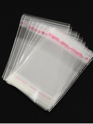 ถุงพลาสติกใส OPP(ถุงแก้ว) ฝากาว ขนาด 4x6 ซม. (ส่วนใช้งาน 4x3 ซม.) หนา 0.035 มม.