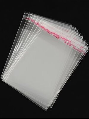 ถุงพลาสติกใส OPP(ถุงแก้ว) ฝากาว ขนาด6x8 ซม. ส่วนใช้งาน 6x5.5 ซม. หนา 0.035 มม. แพ็ค 200 ใบ