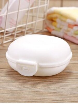 กล่อง PP ใส่สบู่ กันน้ำได้ สีขาว ขนาด 8.7 x 8.7 ซม. 1 ชิ้น