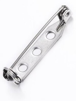 เข็มกลัดแบบมีแป้น 3 รู วัสดุสแตนเลส 304 ขนาด 26.5x4.5x6mm; Pin: 0.5mm หมุดขนาด 0.5 มม. จำนวน 100 ชิ้น (พรีออเดอร์)