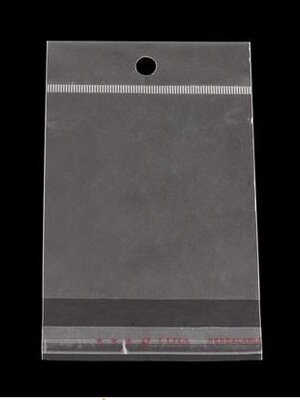 ถุงพลาสติกใส รูแขวน ขนาด 10x17-17.5 ซม. (ส่วนใช้งาน 10x12.2 ซม.) หนา 0.045mm