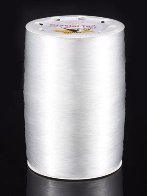 เอ็นยืดเส้นกลม crystal ขนาด 0.5, 0.6 มม. 1 ม้วน ยาว 1000 เมตร