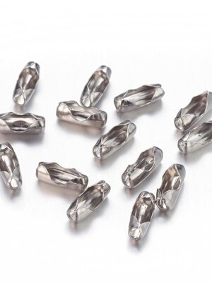 ตัวล็อค/ข้อต่อ โซ่ไข่ปลา สแตนเลส 304 ขนาด 9x3.5x3 มม. สำหรับไข่ปลาขนาด 2-2.5 มม. แพ็ค 100 ชิ้น