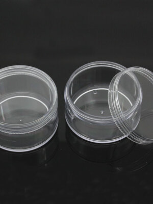 ตลับพลาสติกใส ขนาดเส้นผ่านศูนย์กลาง 6 cm สูง 3 cm แพ็ค 6 ชิ้น