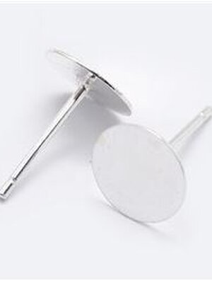ก้านต่างหู เงินแท้ 925 สีเงิน ขนาด 11.5mm ถาด 8mm พิน 0.8mm แพ็ค 10 คู่ พรีออเดอร์