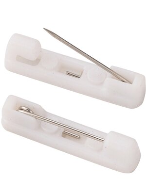 เข็มกลัดฐานพลาสติกสีขาว เข็มกลัดติดป้ายชื้อ เข็มกลัดทำป้ายชื่อ เข็มกลัดงานประดิษฐ์