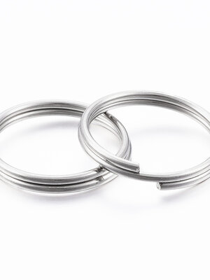 ห่วงกุญแจวงแหวนเกลียวสองชั้น สแตนเลส 304 ขนาด 18x2.5mm จำนวน 50 อัน