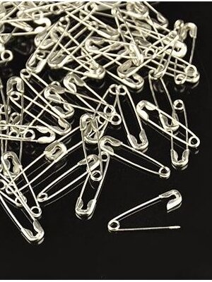 เข็มกลัดจิ๋ว เหล็กสีเงิน ขนาด 19-20x5 มม.