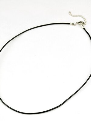 1 เส้น สร้อยคอหนัง สีดำ ขนาด 3 มม. ยาว 17.3 นิ้ว ข้อต่อก้ามปู