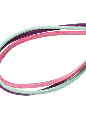 เชือกชามุดกำมะหยี่ ขนาด 3มม. เส้นละ 1 เมตร คละสี 20 เส้น