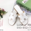 รองเท้าแตะผู้หญิง ตัว H หนัง ปั๊ม พร้อมกล่อง 36-40 สีขาว